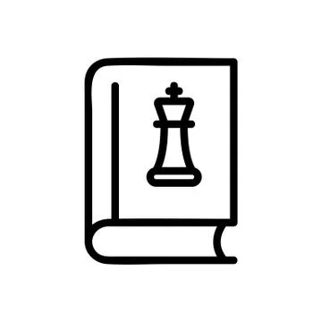 Tutorial chess icon vector outline illustration Illustrazione stock