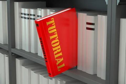 Tutorial concept on the bookshelf Illustrazione stock