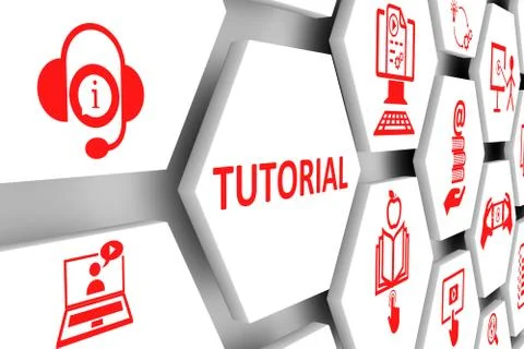 TUTORIAL concept cell background 3d illustration Illustrazione stock