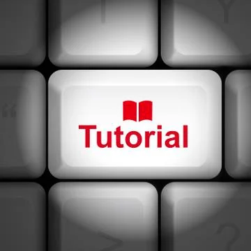 Tutorial concept with computer keyboard Stock Illustration