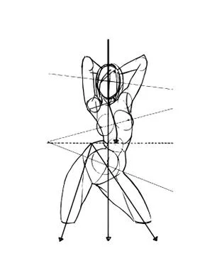 Tutorial of drawing female body. Drawing the human body, step by step lessons Stockillustratie