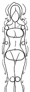 Tutorial of drawing female body. Drawing the human body, step by step lessons Stock Illustration