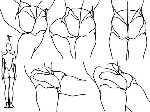 Tutorial of drawing female body. Drawing the human body, step by step lessons Stock Illustration