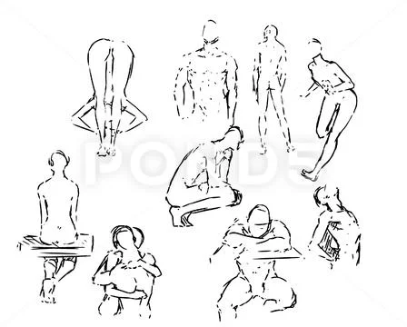 Tutorial Of Drawing A Female Body. Drawing The Human Body, Step By Step  Lessons. Stock Photo, Picture and Royalty Free Image. Image 147861479.