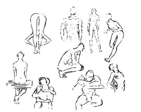 Male Art Reference: Body Sketches and Anatomy Drawings