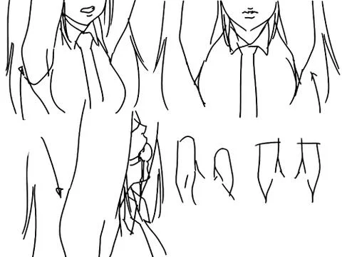 Tutorial of drawing female body. Drawing the human body, step by step lessons Ilustración de archivo