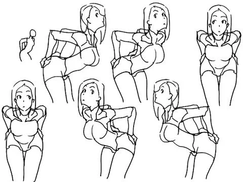 Tutorial of drawing female body. Drawing the human body, step by step lessons Stock Illustration