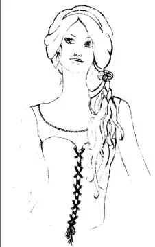 Tutorial of drawing female body. Drawing the human body, step by step lessons Stock Illustration