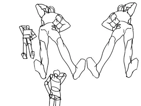 Tutorial of drawing female body. Drawing the human body, step by step lessons Illustrazione stock