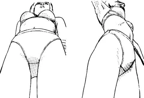 Tutorial of drawing female body. Drawing the human body, step by step lessons Ilustración de archivo