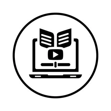 Tutorial, e-book, video icon. Black vector Illustration. 스톡 일러스트
