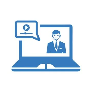 Tutorial, elearning icon. Blue color design. 스톡 일러스트