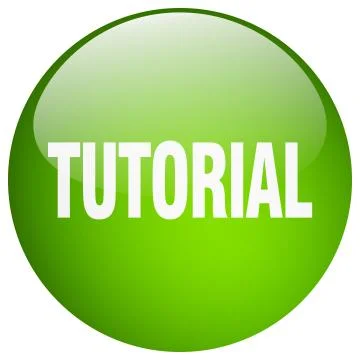 Tutorial green round gel isolated push button Stock Illustration