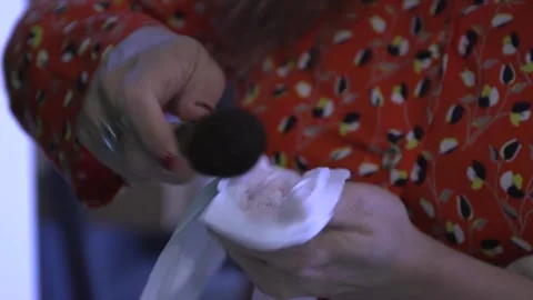 Tutorial on how to clean your make-up brushes Stock Footage 148667263