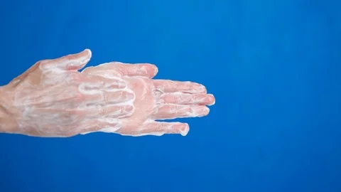 Tutorial, how to wash your hands with soap. Stock-Footage 126750535