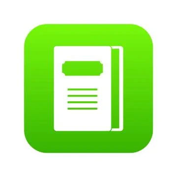 Tutorial icon digital green Stock Illustration