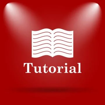 Tutorial icon. Flat icon on red background.. Stock Illustration