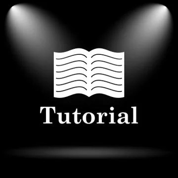 Tutorial icon. Internet button on black background.. Illustrazione stock