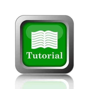 Tutorial icon. Internet button on black background.. Stock Illustration