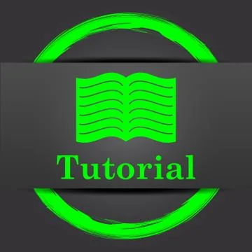 Tutorial icon. Internet button with green on grey background.. Stock Illustration