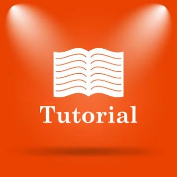 Tutorial icon. Internet button on orange background.. Stock Illustration