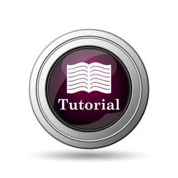 Tutorial icon. internet button on white background.. Illustrazione stock