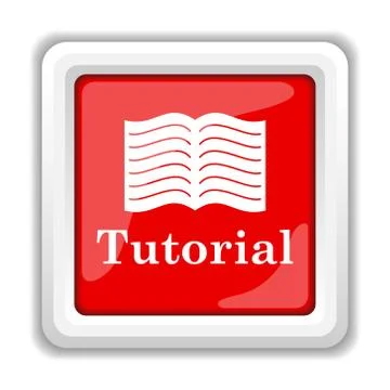Tutorial icon. internet button on white background.. Illustrazione stock