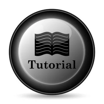 Tutorial icon. Internet button on white background.. Illustrazione stock