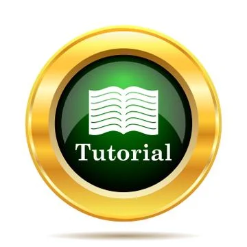 Tutorial icon. Internet button on white background.. Illustrazione stock
