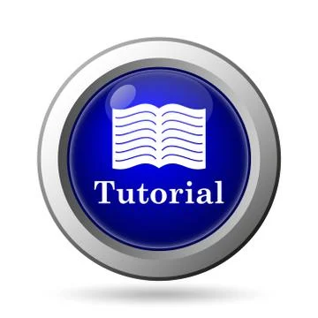 Tutorial icon. Internet button on white background.. Illustrazione stock
