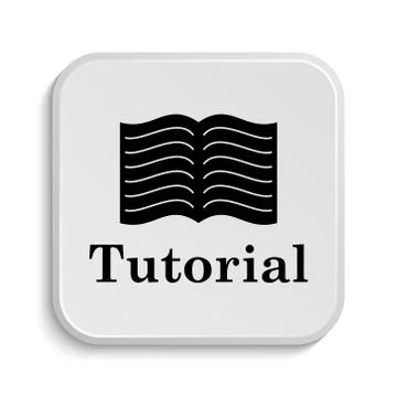 Tutorial icon. Internet button on white  background.. Illustrazione stock