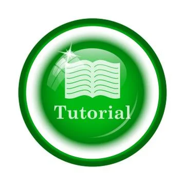 Tutorial icon. Internet button on white background.. Ilustração Stock