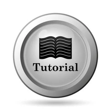 Tutorial icon. Internet button on white background.. Illustrazione stock