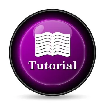 Tutorial icon. Internet button on white background.. Illustrazione stock