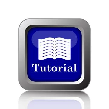 Tutorial icon. Internet button on white background.. Illustrazione stock