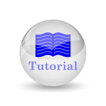 Tutorial icon. Internet button on white background.. Ilustração Stock