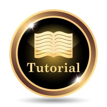 Tutorial icon. Internet button on white background.. Illustrazione stock