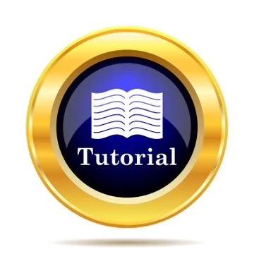 Tutorial icon. Internet button on white background.. Illustrazione stock