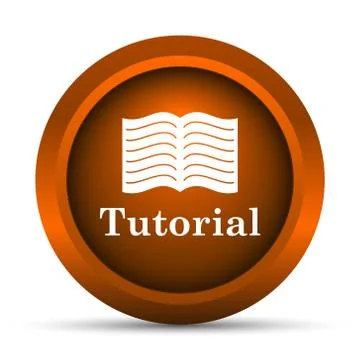 Tutorial icon. Internet button on white background.. Illustrazione stock