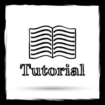 Tutorial icon. Internet button on white background. Outline design imitating  스톡 일러스트