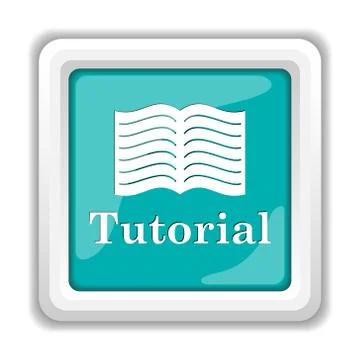 Tutorial icon. Internet button on white background.. Illustrazione stock
