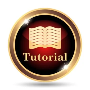 Tutorial icon. Internet button on white background.. Illustrazione stock