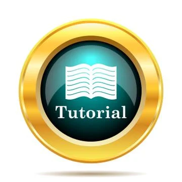 Tutorial icon. Internet button on white background.. Illustrazione stock