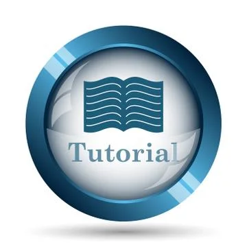 Tutorial icon. Internet button on white background.. Illustrazione stock