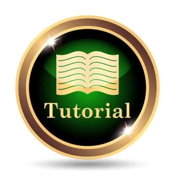 Tutorial icon. Internet button on white background.. Stock Illustration