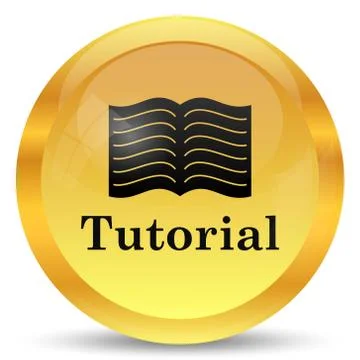 Tutorial icon. Internet button on white background.. Illustrazione stock