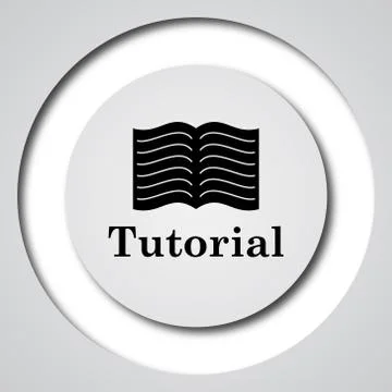 Tutorial icon. Internet button on white background.. Stock Illustration
