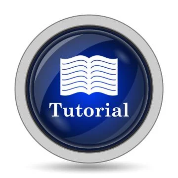 Tutorial icon. Internet button on white background.. Illustrazione stock
