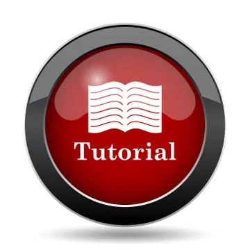 Tutorial icon. Internet button on white background.. Illustrazione stock