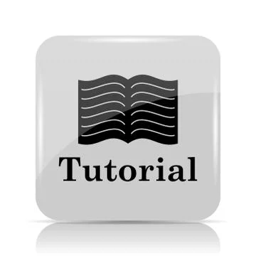 Tutorial icon. Internet button on white background.. Illustrazione stock